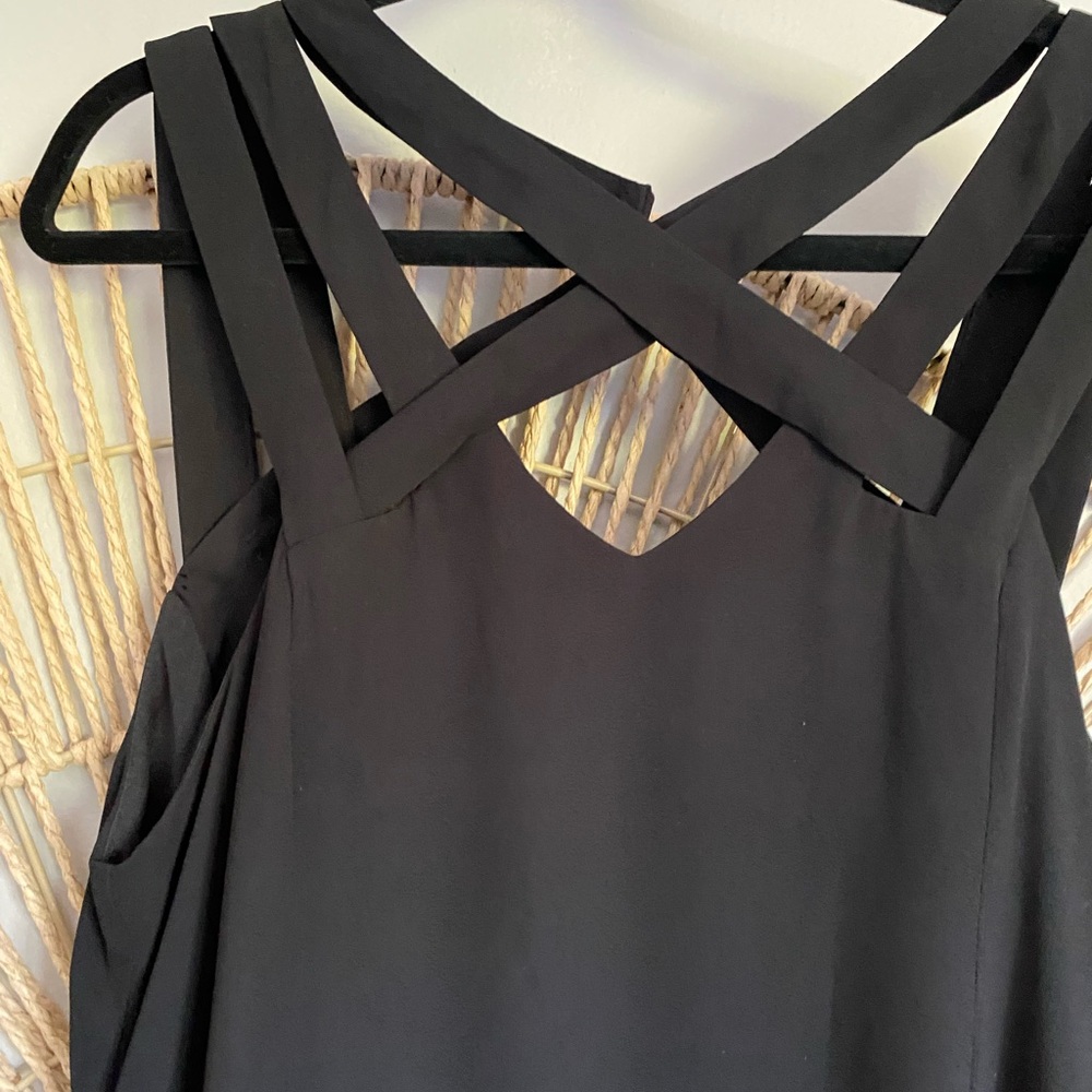Lush Hi-low Black Cross Strap Dress Size M